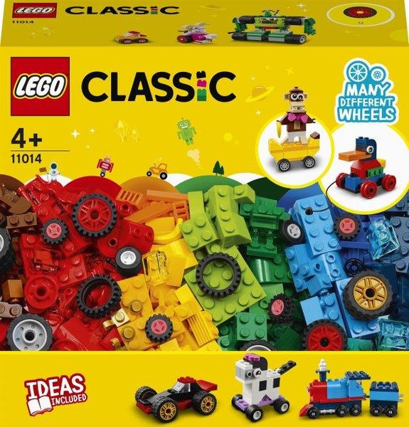 Конструктор LEGO Classic Кубики и колеса 653 детали 11014 11014