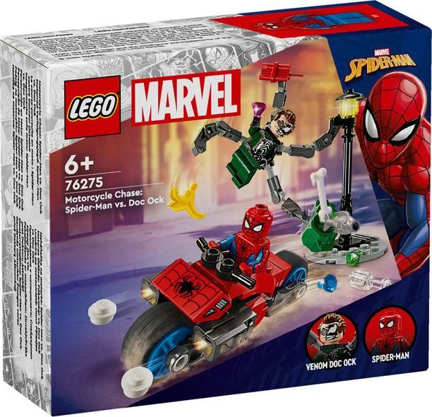 Конструктор LEGO® Marvel Погоня на мотоциклах Человек-паук vs. Доктор Осьминог 76275 76275