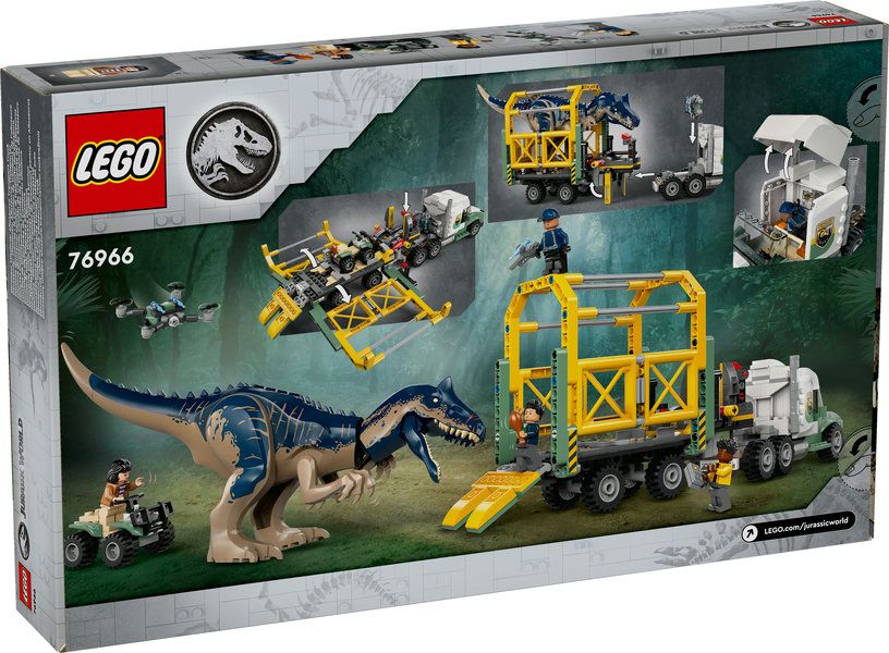 Конструктор LEGO® Jurassic World Миссии динозавров: Грузовик для перевозки аллозавра 76966 76966