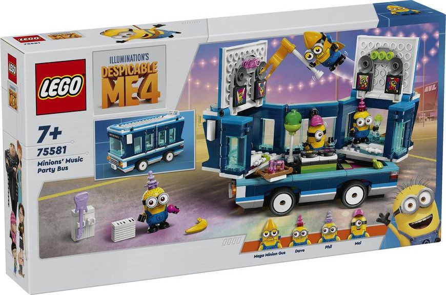 Конструктор LEGO Minions Музыкальный автобус для вечеринок Посипак 75581