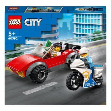 Конструктор LEGO&reg; LEGO City Переслідування автомобіля на поліцейському мотоциклі 59 деталей (60392) 60392