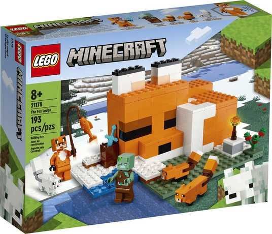Купить официальный LEGO 21178 Minecraft Лисья хижина с быстрой