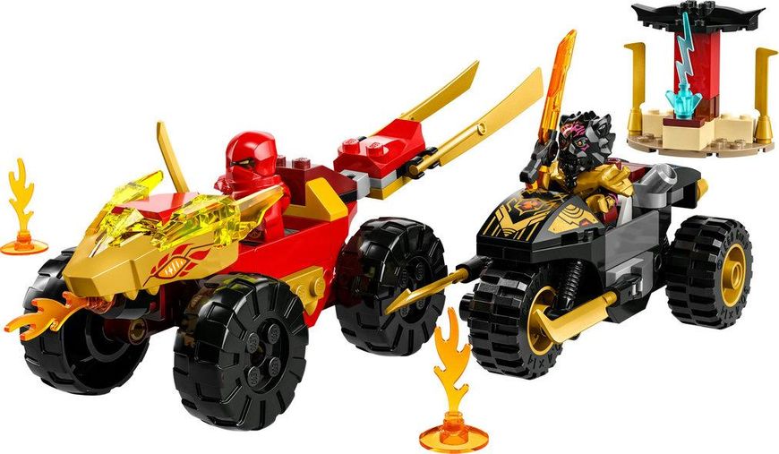 Конструктор LEGO NINJAGO® Автомобильная и байковая битва Кая и Раса 71789 71789