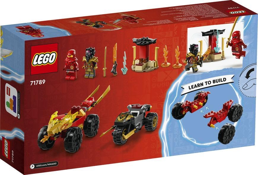 Конструктор LEGO NINJAGO® Автомобильная и байковая битва Кая и Раса 71789 71789