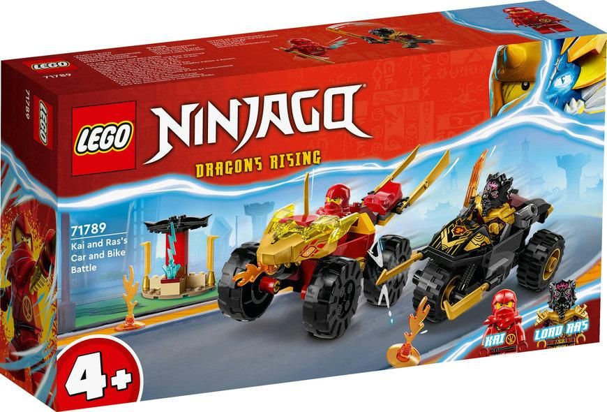 Конструктор LEGO NINJAGO® Автомобильная и байковая битва Кая и Раса 71789 71789